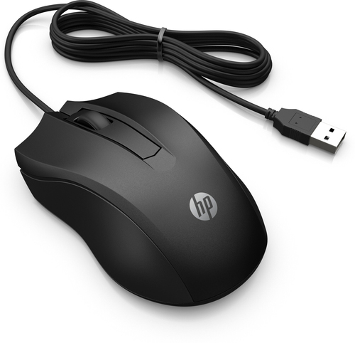 HP 105 Maus - USB Typ-A - Optisch - 3 Taste(n) - Schwarz - Kabel - 1600 dpi Auflösung - Symmetrisch