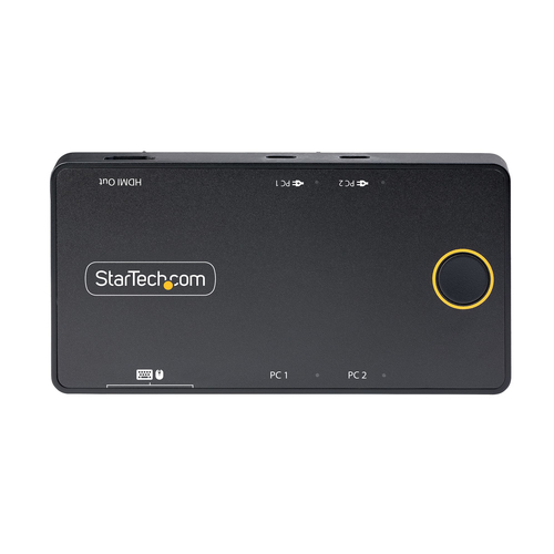 StarTech.com 2-Port USB-C KVM-Switch, Ein 4K 60Hz HDMI Monitor, Dual 100W Power Delivery Pass-Through Ports, USB Betrieben