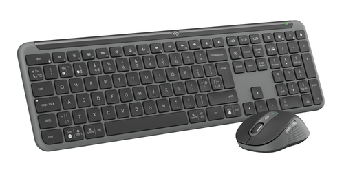 Logitech Signature Slim MK950 Keyboard & Mouse - QWERTY - English (UK) - USB Type A Scissors Wireless Bluetooth/RF 5.1 2.4