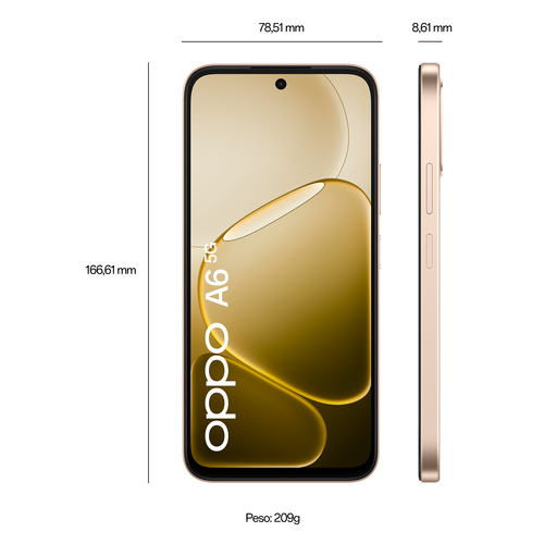 OPPO A6 5G AI Smartphone, doppia fotocamera 50MP+2, Selfie 8MP, Display 6.75” 120HZ IPS HD+, 6550mAh, RAM 6GB(Esp2GB/4GB/6
