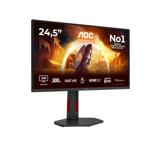 Monitor LCD AOC Q25G4SR 609,6 mm (24,0") Classe WQHD - 61 cm (24") Viewable - Tecnologia In-plane Switching (IPS) - 2560 x