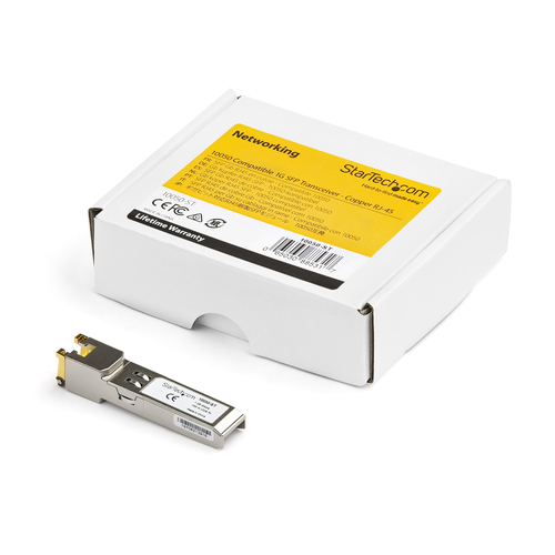 StarTech.com 10050-ST. SFP Transceiver-Typ: Kupfer, Maximale Datenübertragungsrate: 1250 Mbit/s, Schnittstelle: SFP. Produ