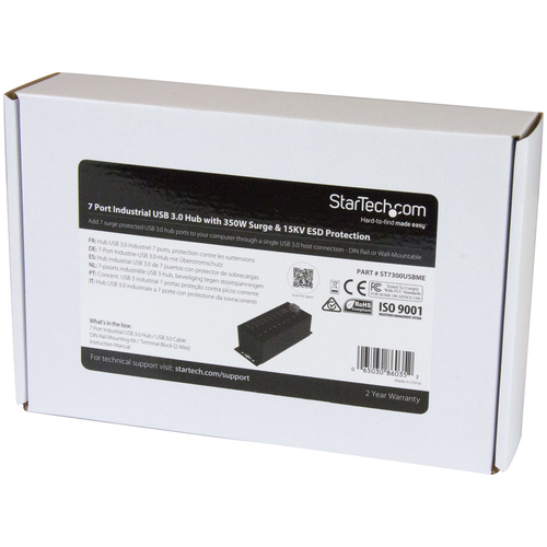 StarTech.com USB Hub - USB 3.0 Type B - External - Black - TAA Compliant - UASP Support - 7 Total USB Port(s) - 7 USB 3.1 