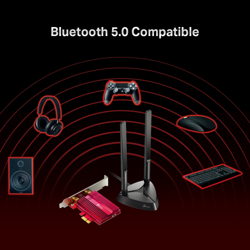 TP-Link TX3000E IEEE 802.11ax Bluetooth 5.0 Dual Band Wi-Fi/Bluetooth Combo Adapter for Desktop Computer, Gaming Controlle