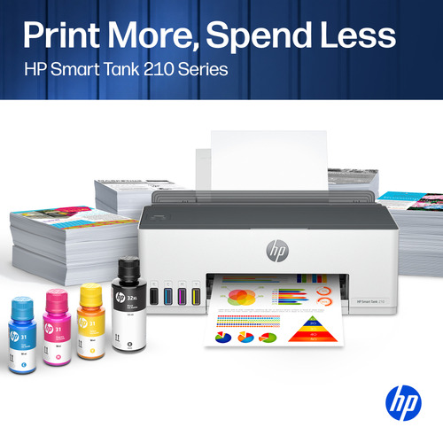 HP Smart Tank 210 Wireless Color Printer. Print technology: Thermal, Maximum resolution: 4800 x 1200 DPI, Borderless print