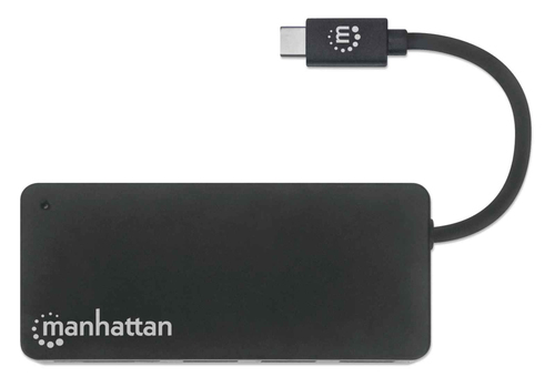 Manhattan USB-C Dock/Hub with Card Reader, Ports (x3): USB-A (x3), 5 Gbps (USB 3.2 Gen1 aka USB 3.0), External Power Suppl