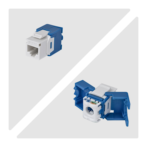 StarTech.com Jack Keystone Cat6, Lot de 24 Prises Ethernet RJ45 Keystone, Prise Murale UTP Cat6, 180 Degrés Sans Outil, Bl