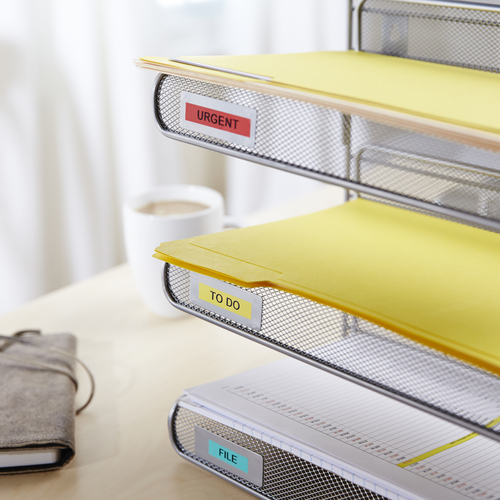 Mehrzwecketikett Dymo 45018 - 12 mm Breite - Rechteck - Thermotransfer - Glänzend - Gelb, Schwarz - Plastik