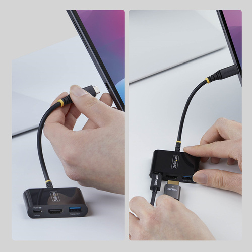 StarTech USB-C to HDMI Multiport Adapter with 140W PD Charging, 4K 60Hz HDMI, USB 5Gbps Hub, Mini Dock - Convert a single 