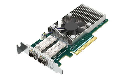 QNAP QXG-25G2SF-BCM Placa Ethernet 25 Gigabit para Dispositivo de armazenamento NAS, PC - SFP28 - Cartão Plug-in - PCI Exp