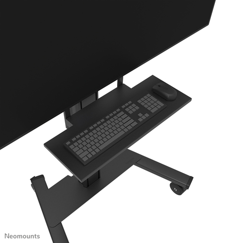 Neomounts Mounting Shelf for Keyboard, Mouse - Black - Height Adjustable - 43"" (109.22 cm) to 110"" (279.40 cm) Screen Su
