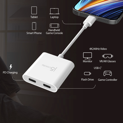 j5create JCA164 Adaptador de transferência de dados/AV - 1 - 3840 x 2160 Supported - Branco