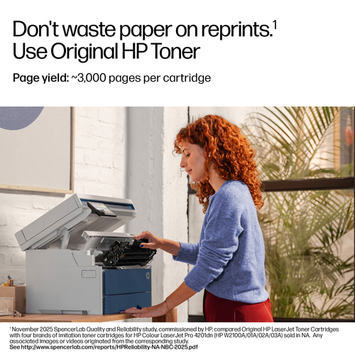 HP LaserJet Pro 4113dw Wired Laser Multifunction Printer - Monochrome - Copier/Printer/Scanner - Automatic Duplex Print - 
