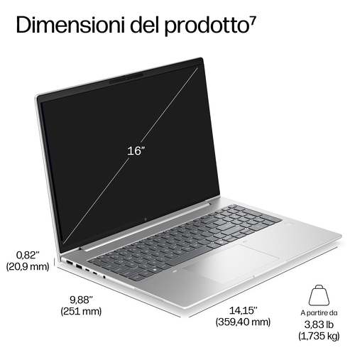 HP EliteBook 6 G2i 16 Next Gen AI PC Wolf Pro Security Edition. Tipo di prodotto: Computer portatile, Fattore di forma: Cl