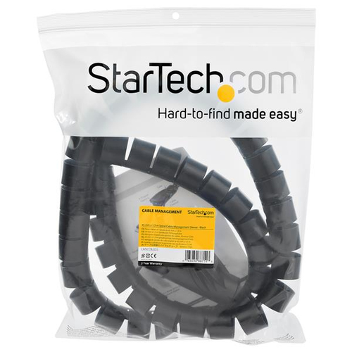 StarTech.com 1.5m / 4.9ft Cable Management Sleeve - Spiral - 45mm/1.8" Diameter - W/ Cable Loading Tool - Expandable Coile