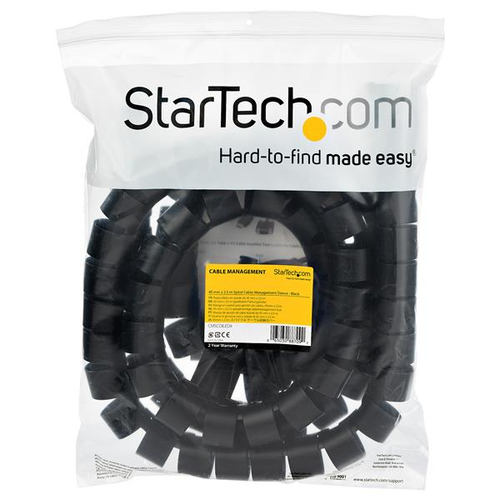 StarTech.com 2.5m / 8.2ft Cable Management Sleeve - Spiral - 45mm/1.8" Diameter - W/ Cable Loading Tool - Expandable Coile