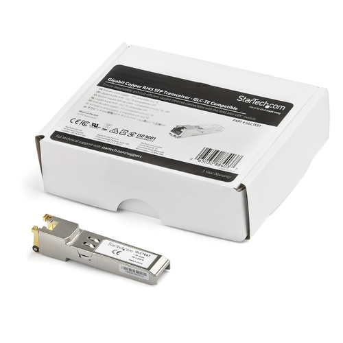 StarTech.com SFP (mini-GBIC) - 1 x RJ-45 1000Base-T LAN - 1 Each - For Data Networking - Twisted PairGigabit Ethernet - 10