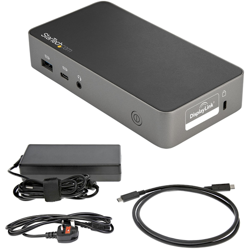 StarTech.com USB-C Dock - Dual Monitor 1080p HDMI Laptop Docking Station - 65W Power Delivery - 1x USB-C, 3x USB-A, GbE - 