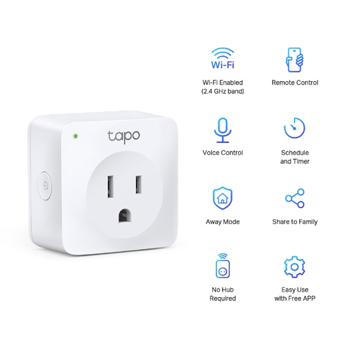 TP-Link Tapo P100. Connectivity technology: Wireless, Wireless technology: Bluetooth / Wi-Fi, Frequency: 2.4 MHz. Placemen