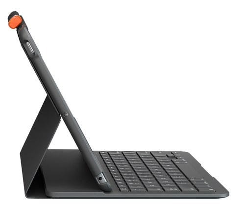 Logitech Slim Folio Tastatur/Cover (Folie) für 25,9 cm (10,2 Zoll) Apple, Logitech iPad (7. Generation) Tablet - Graphit -