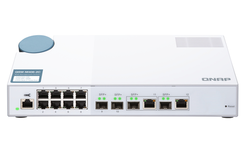 QNAP QSW-M408-2C. Tipo de switch: Gerido, Camada de switches: L2. Tipos de portas ethernet Basic switching RJ-45: 10G Ethe