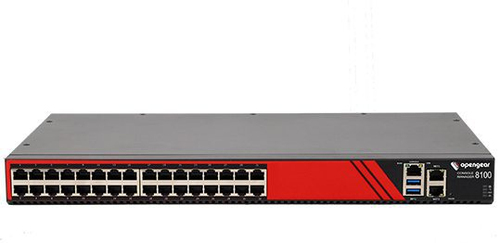 Opengear CM8132. Authentication method: TACACS+, RADIUS, OpenLDAP, Security algorithms: IPSec, SNMP, SSH. Console port: RS