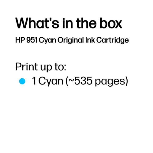 HP 951 Original Standard Yield Inkjet Ink Cartridge - Cyan - 1 Pack - 700 Pages