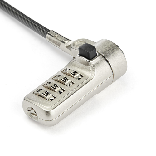 StarTech.com 6.5ft Laptop Cable Lock - 4 Digit Combination Anti-Theft Security Cable Lock for Wedge Slot Computer - Vinyl 