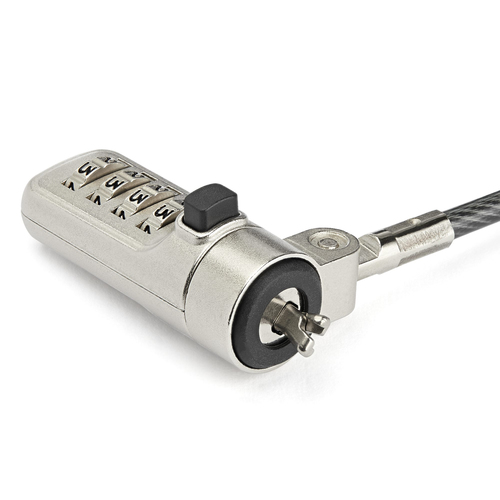 StarTech.com 6.5ft Laptop Cable Lock - 4 Digit Combination Anti-Theft Security Cable Lock for Wedge Slot Computer - Vinyl 