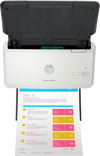 HP Scanjet Pro 2000 s2 Sheet-feed Scanner. Maximum scan size: 216 x 3100 mm, Optical scanning resolution: 600 x 600 DPI, D