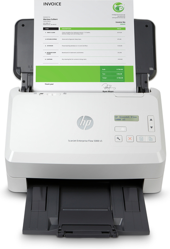 HP Scanjet Enterprise Flow 5000 s5. Maximum scan size: 216 x 3100 mm, Optical scanning resolution: 600 x 600 DPI. Scanner 