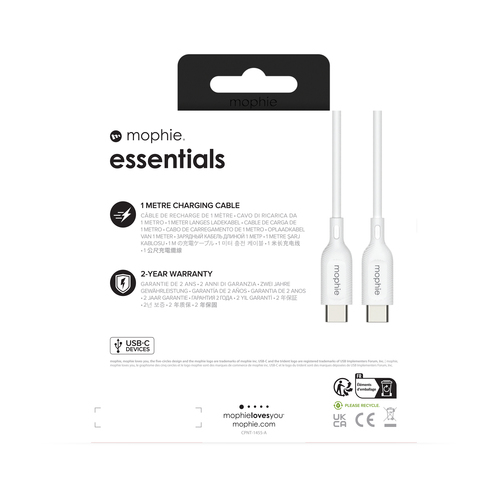 Mophie Essentials 1 m USB-C Data Transfer Cable - White