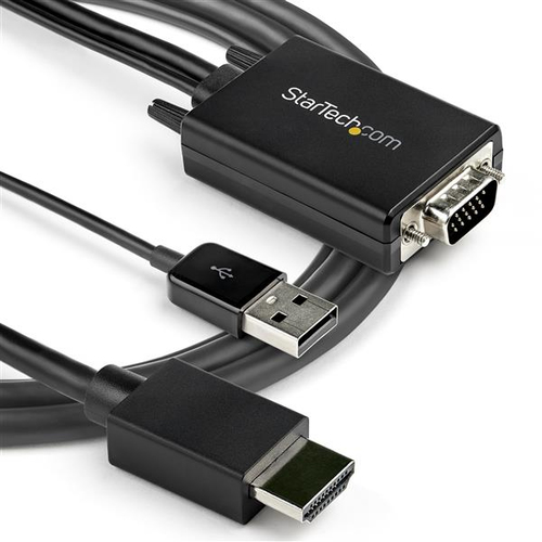 StarTech.com 3m VGA to HDMI Converter Cable with USB Audio Support - 1080p Analog to Digital Video Adapter Cable - Male VG