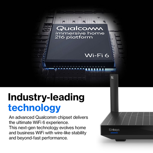 Linksys Hydra 6 Wi-Fi 6 IEEE 802.11ax Ethernet Wireless Router - Dual Band - 2.40 GHz ISM Band - 5 GHz UNII Band - 384 MB/