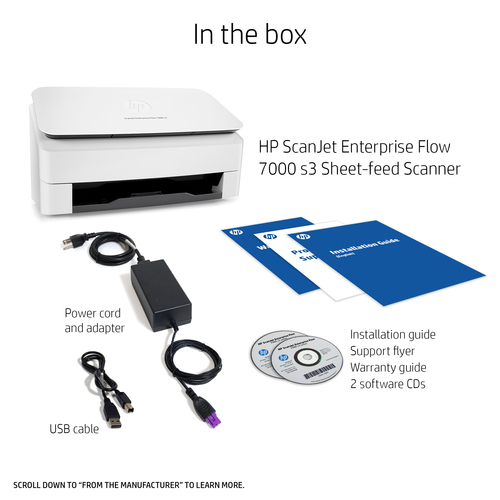 HP Scanjet 7000 s3 Sheetfed Scanner - 600 dpi Optical - 48-bit Color - 75 ppm (Mono)