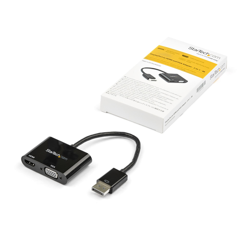 StarTech.com DisplayPort to HDMI VGA Adapter - DP 1.2 HBR2 to HDMI 2.0 4K 60Hz or VGA Monitor Converter - Digital Video Di