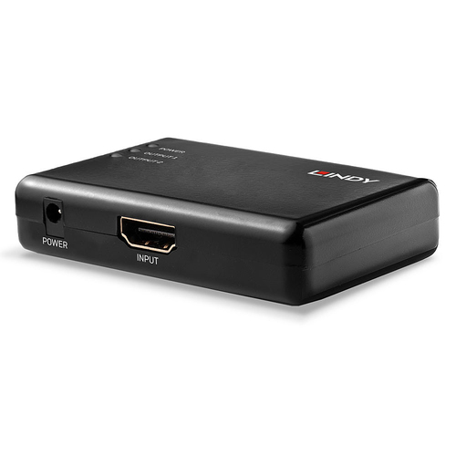 Lindy 2 Port HDMI 10.2G Splitter, Compact. Video port type: HDMI, Video out: 2x HDMI. Maximum resolution: 3840 x 2160 pixe