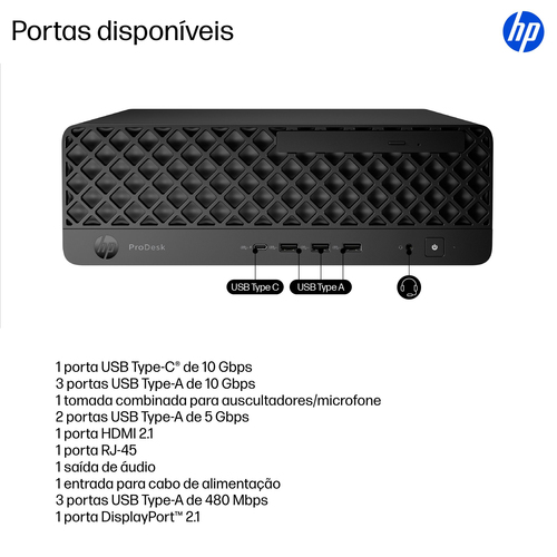 HP ProDesk 4 G1i Computador secretária - Intel Core Ultra 5 2ª geração 235 - 16 GB - 512 GB PCI Express NVMe SSD - Pequeno