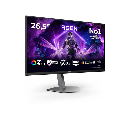 AOC AGON PRO AG276QKD2 27" Aula WQHD Monitor OLED para jogos - 16:9 - Cinzento escuro, Preto - 67,3 cm (26,5") Viewable - 