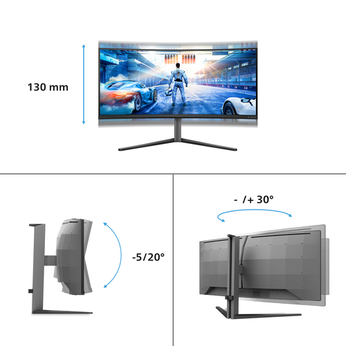 Evnia 34M2C6500 34" Class WQHD Ecrã curvo Monitor OLED para jogos - 21:9 - 86,4 cm (34") Viewable - OLED - Quantum Dot OLE