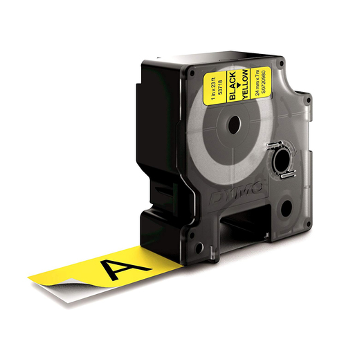 Dymo 53718 Multipurpose Label - 24 mm Width - Rectangle - Thermal Transfer - Yellow - 1 Each