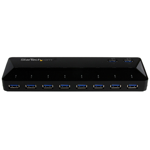StarTech.com USB Hub - USB 3.0 - External - Black - 10 Total USB Port(s) - 10 USB 3.0 Port(s) - PC