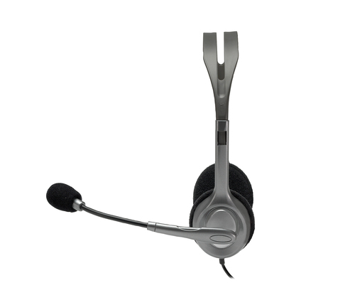Logitech H110 Wired Over-the-head Stereo Headset - Black, Silver - Binaural - Semi-open - 32 Ohm - 20 Hz to 20 kHz - 180 c