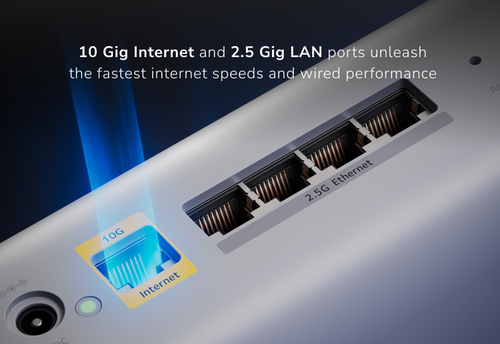 Netgear Orbi RBE872 Wi-Fi 7 IEEE 802.11be Ethernet Wireless Router - Tri Band - 2.40 GHz ISM Band - 6 GHz UNII Band - 2.63