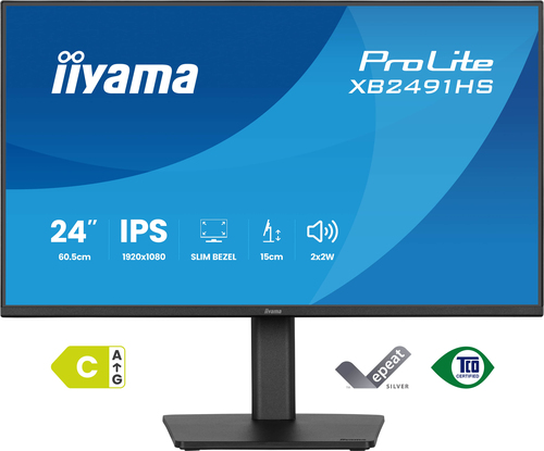 iiyama ProLite XB2491HS-B1 24 Zoll Klasse Full HD LED-Monitor - 16:9 Format - Mattschwarz - 60,5 cm (23,8 Zoll) Viewable -