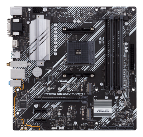 ASUS PRIME B550M-A WIFI II. Fabricant de processeur: AMD, Socket de processeur (réceptable de processeur): Emplacement AM4