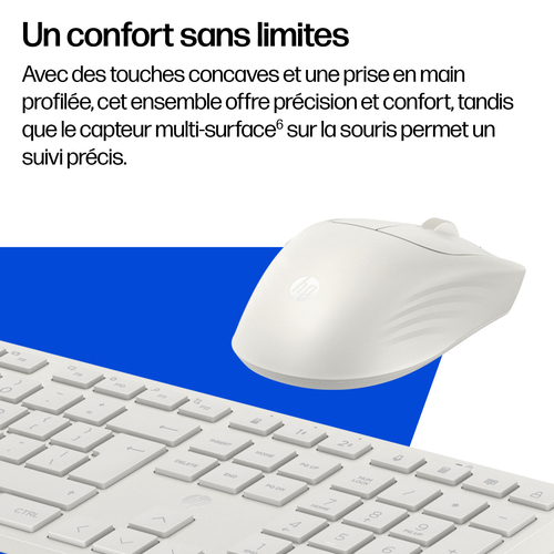 Clavier et souris HP 495C - AZERTY - Français - USB Type A Piston plongeur Sans fil Bluetooth/RF 2,40 GHz Clavier - Couleu