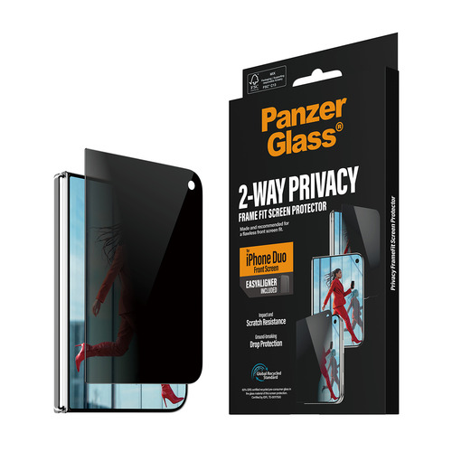 PanzerGlass Glass Privacy Screen Protector for Apple iPhone Duo - For OLED iPhone Duo - Dust Resistant, Smudge Resistant