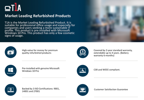 T1A Lenovo ThinkPad T480S Refurbished. Product type: Laptop, Form factor: Clamshell. Processor family: Intel® Core™ i5, Pr
