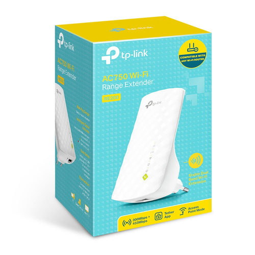 TP-Link RE200 IEEE 802.11b/g/n/ac 750 Mbit/s Drahtloser Range-Extender - 3 x Interne Antenne(n) - 1 x Netzwerk (RJ-45) - E